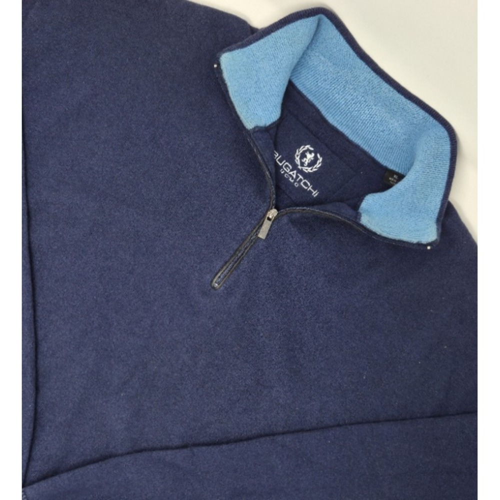 BUGATCHI UOMO 1/4 Zip Pullover Cashmere Blend‎ Sweater Men's Size XL Blue